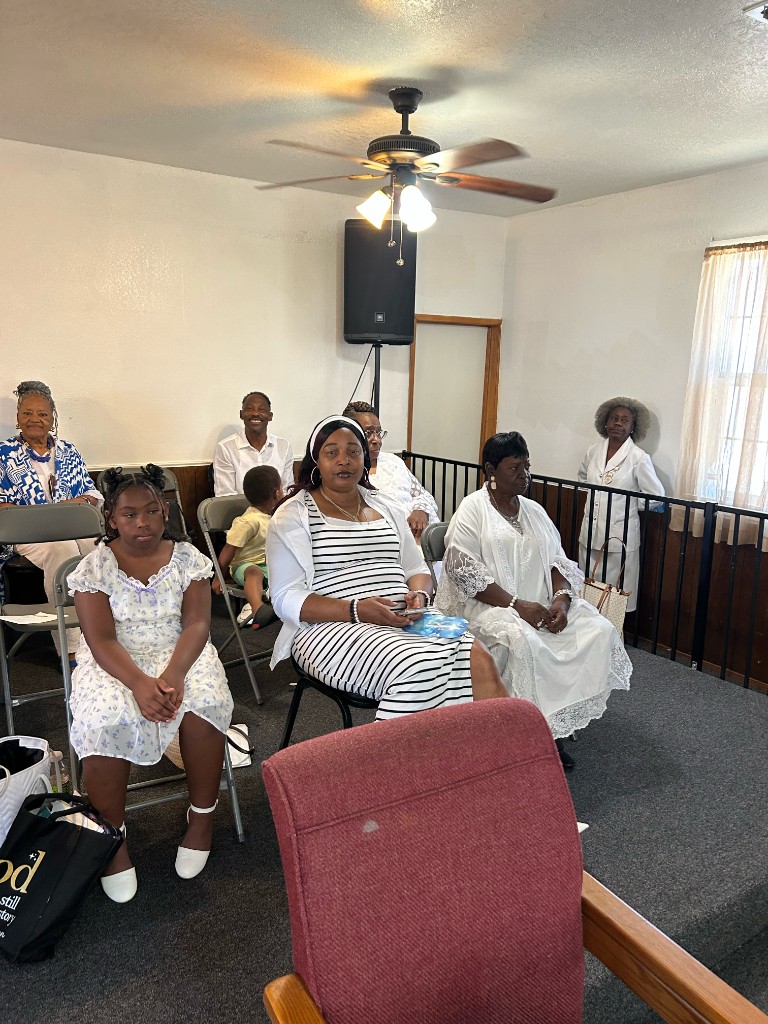 Members seated during service